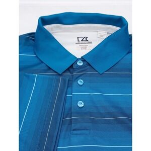 Cutter & Buck Shirt Mens Polo XXL Blue Golf Casual Short Sleeve CB DryTec